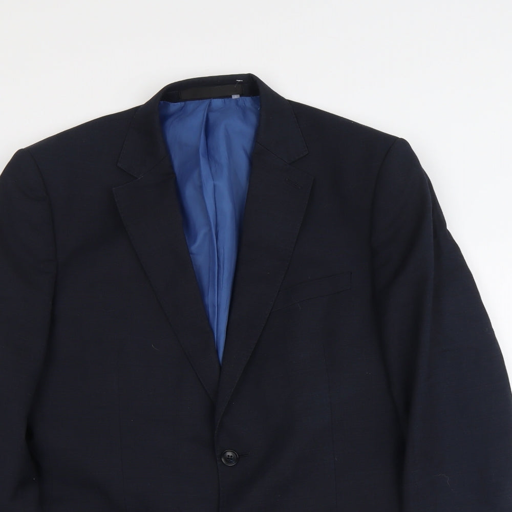 Marks and Spencer Mens Blue Wool Jacket Suit Jacket Size M Regular