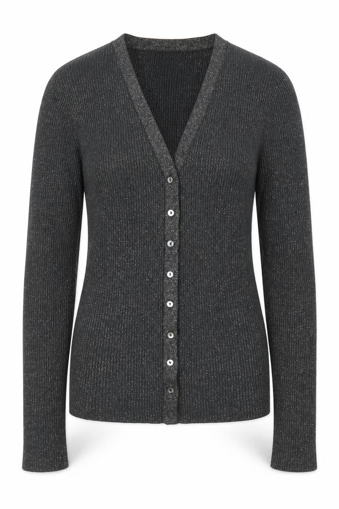 Zara Womens Grey V-Neck Polyester Cardigan Jumper Size S