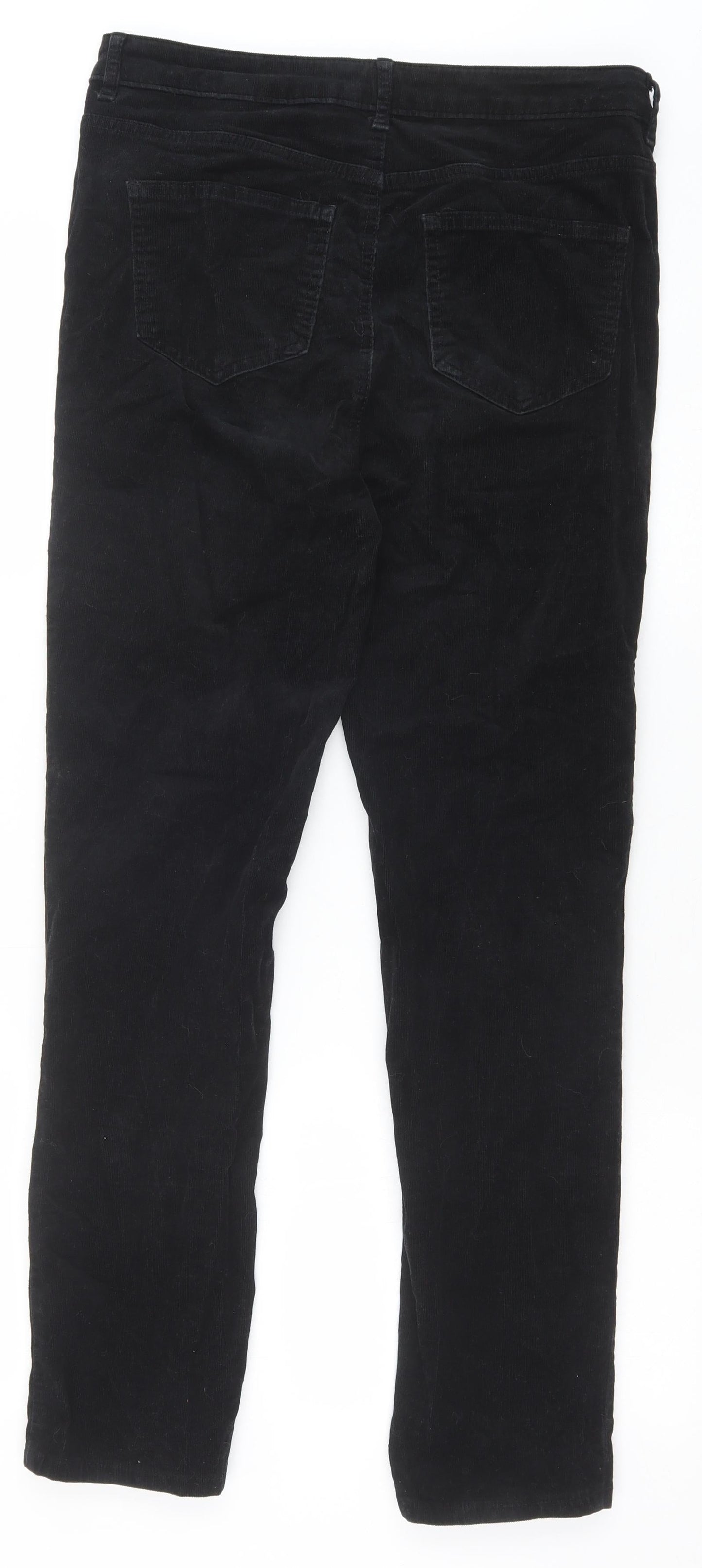 Marks and Spencer Womens Black Chlorofibre Trousers Size 12 Regular Zip