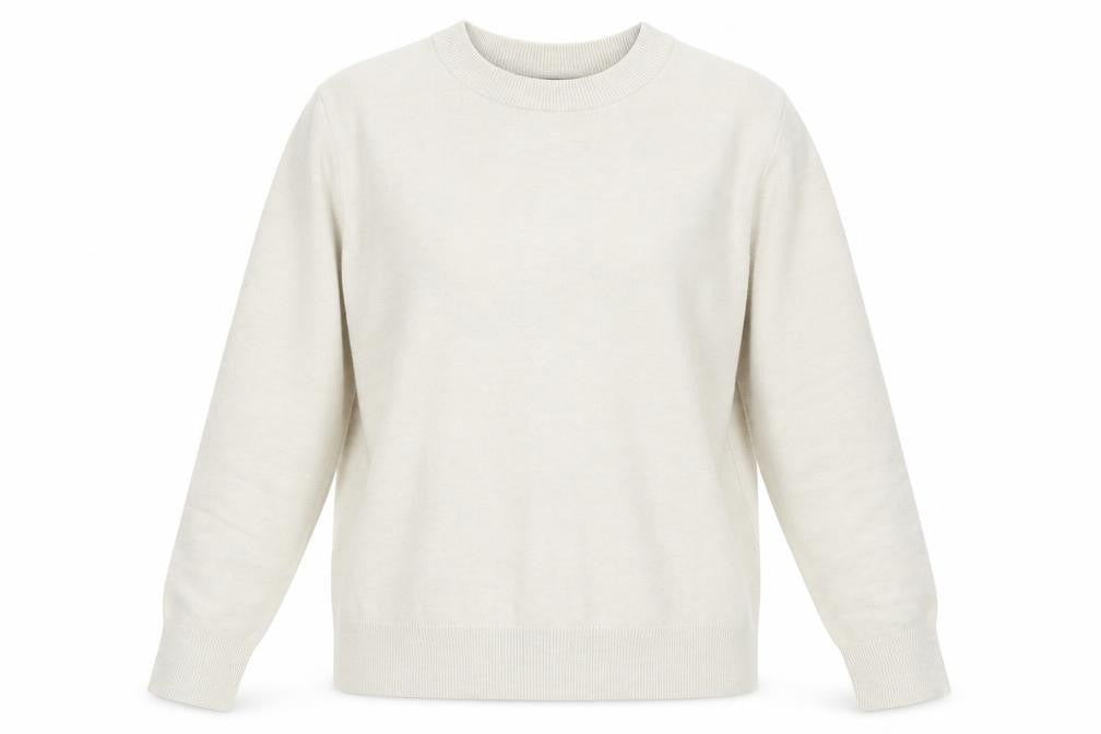Marks and Spencer Womens Ivory Round Neck Polyester Pullover Jumper Size M