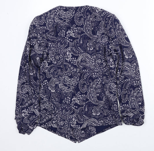 Preworn Womens Blue Paisley Jacket Blazer Size 6
