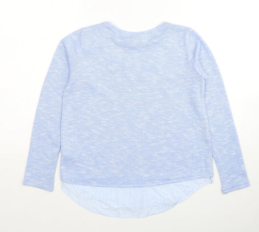 H&M Girls Blue Round Neck Viscose Pullover Jumper Size 11-12 Years Pullover
