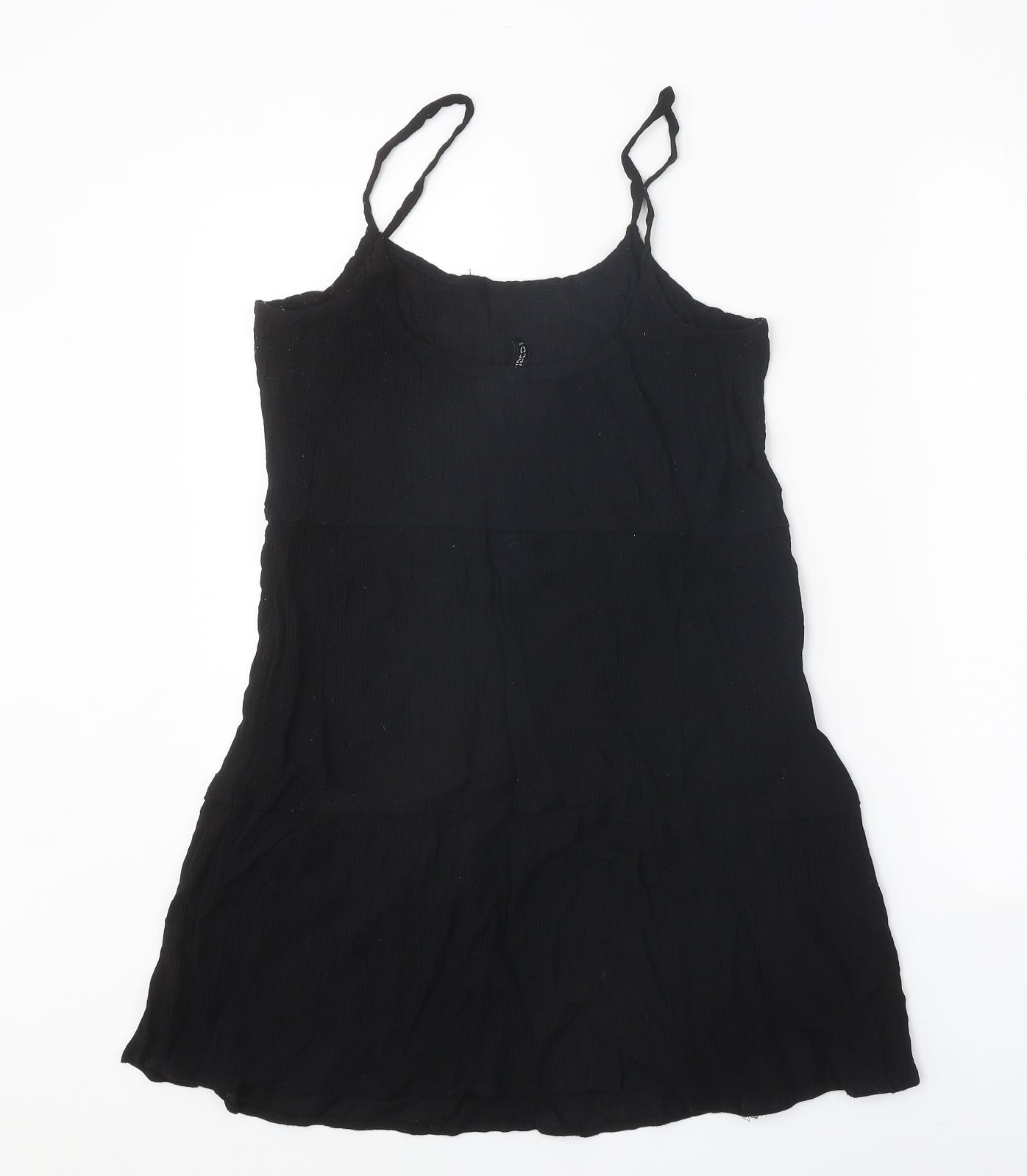 Divided Womens Black Viscose Tank Dress Size 14 Round Neck Pullover