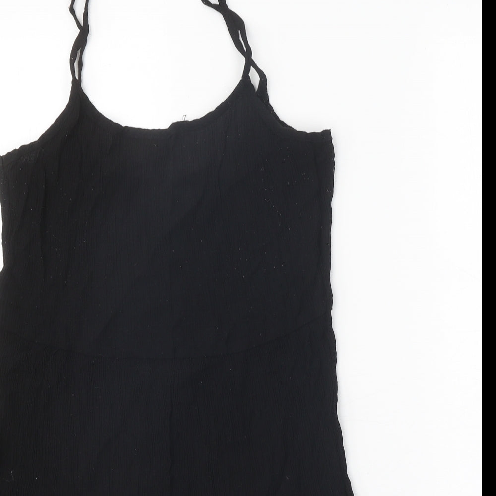 Divided Womens Black Viscose Tank Dress Size 14 Round Neck Pullover