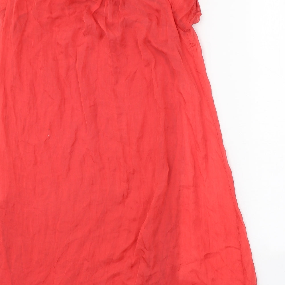 Phase Eight Womens Red Viscose Shift Size M Boat Neck Pullover