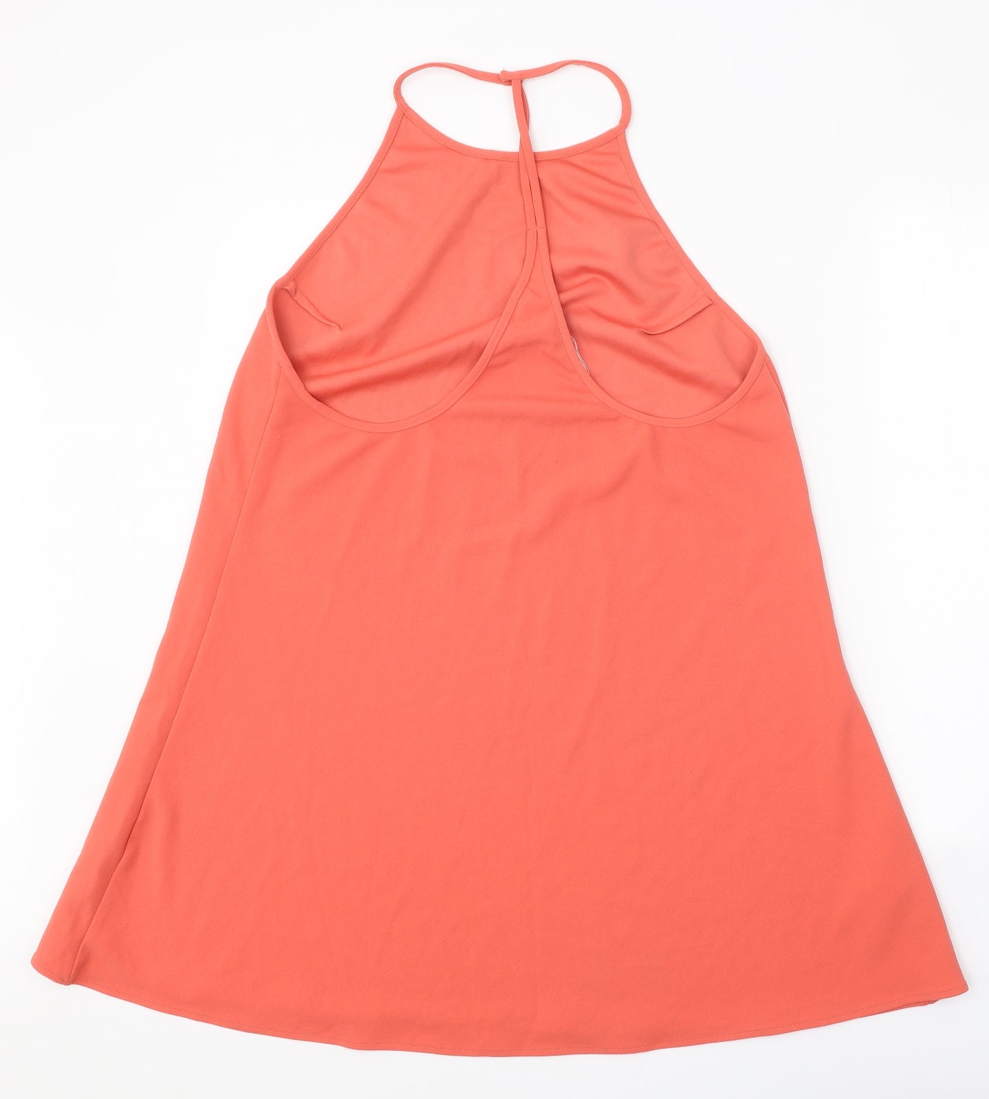 Mango Womens Orange Polyester Trapeze & Swing Size L Halter Snap