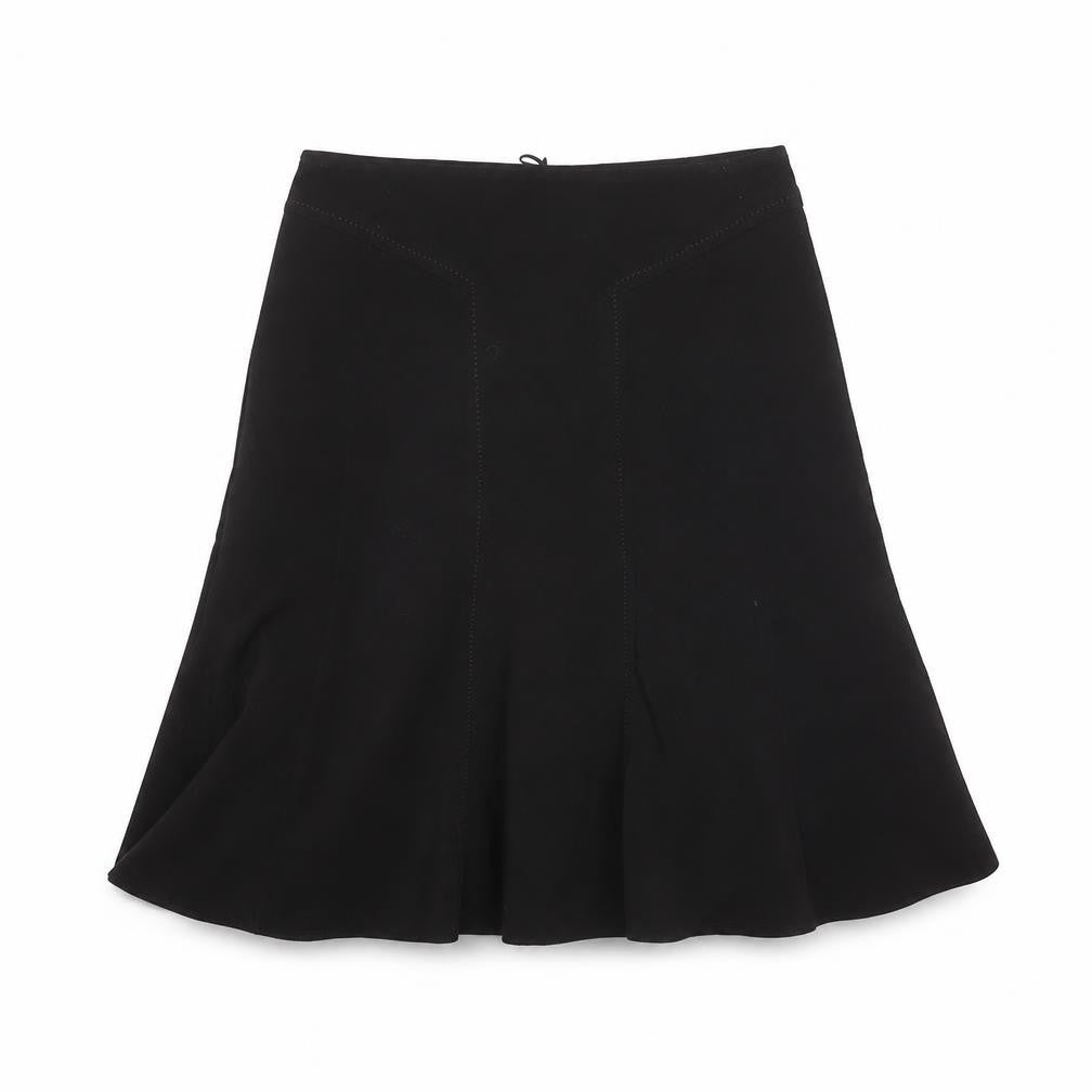 Marks and Spencer Womens Black Polyester Flare Skirt Size 8 Zip