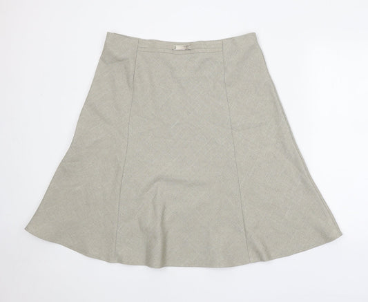 Honour Milburn Womens Beige Polyester Flare Skirt Size 16