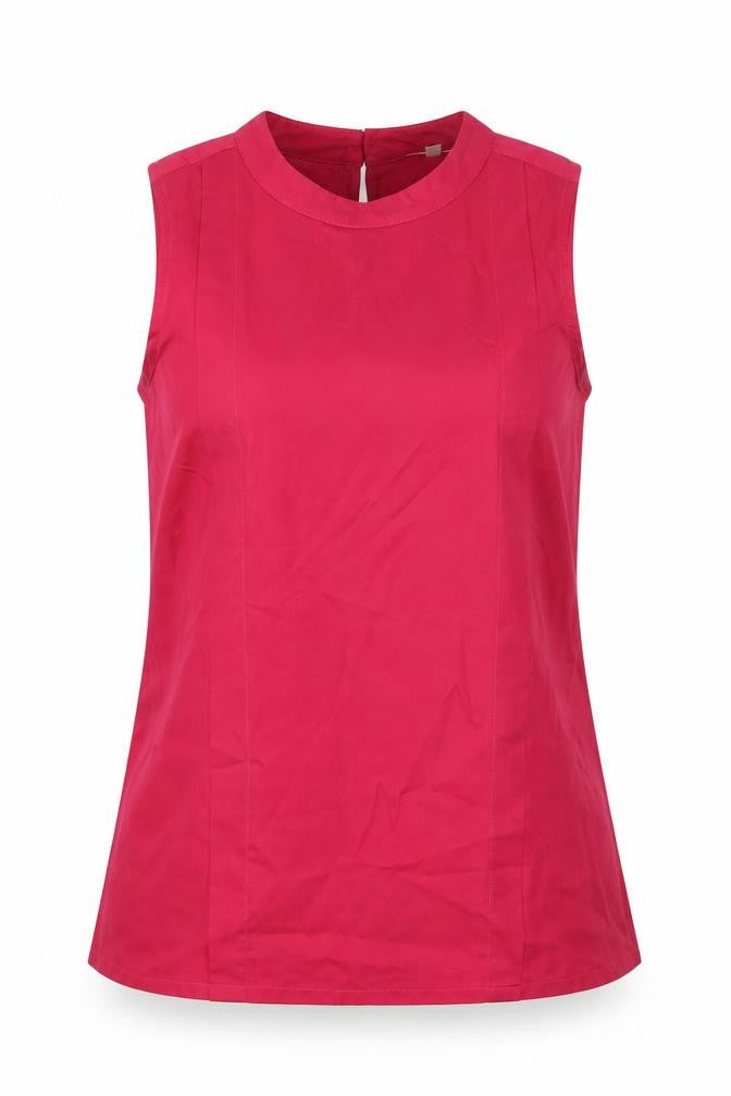 And Womens Red Lyocell Basic Tank Size 12 Round Neck