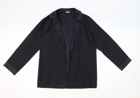 St Michael Womens Black Polyester Basic Blouse Size 12 Collared