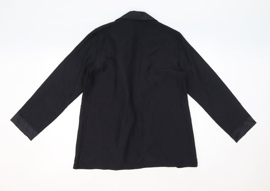 St Michael Womens Black Polyester Basic Blouse Size 12 Collared