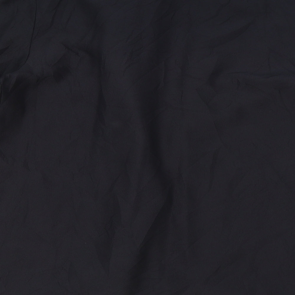 St Michael Womens Black Polyester Basic Blouse Size 12 Collared