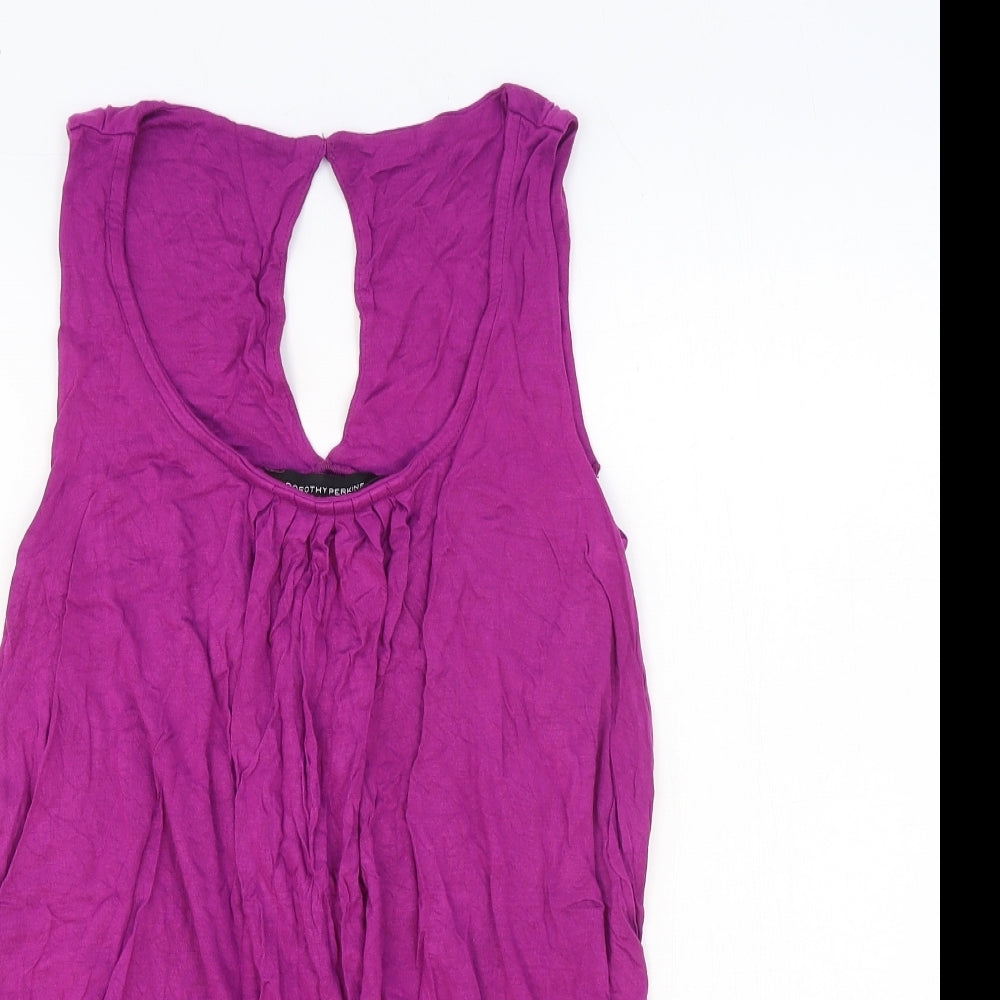 Dorothy Perkins Womens Pink Viscose Basic Tank Size 8 Round Neck