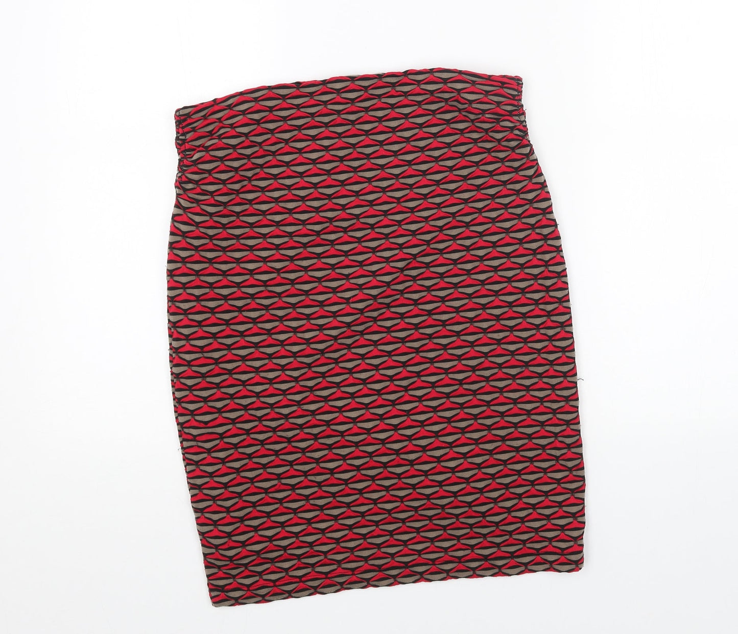 Preworn Womens Pink Geometric Polyester Straight & Pencil Skirt Size 30 in