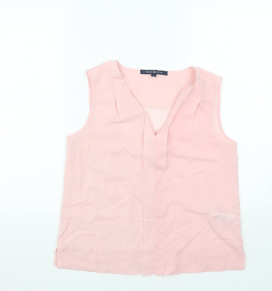 French Connection Womens Pink Polyester Basic Tank Size S V-Neck