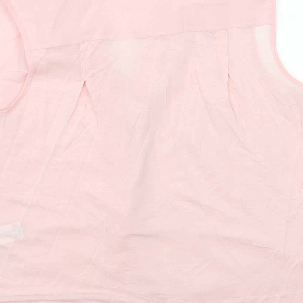 French Connection Womens Pink Polyester Basic Tank Size S V-Neck