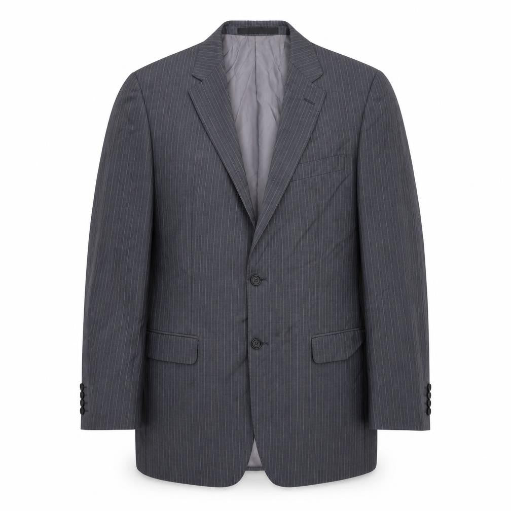 Marks and Spencer Mens Grey Striped Wool Jacket Suit Jacket Size 40 Regular