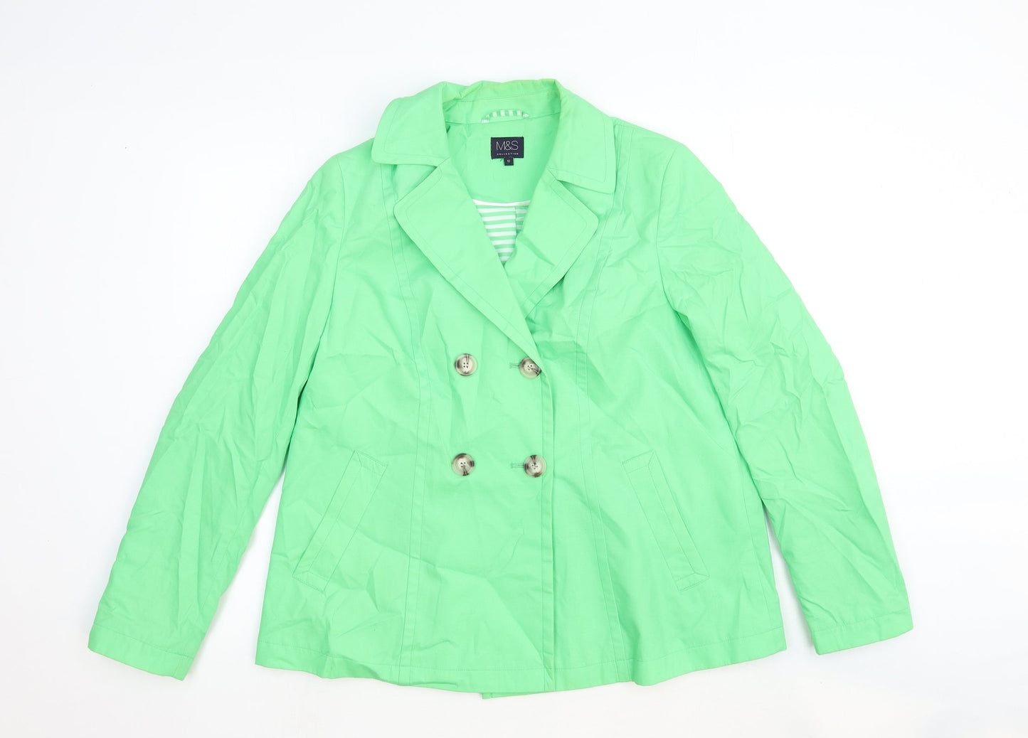Marks and Spencer Womens Green Jacket Size 12 Button