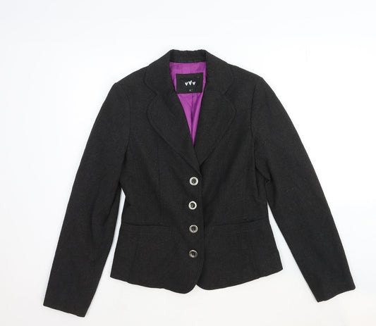 Per Una Womens Grey Wool Jacket Suit Jacket Size 10
