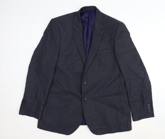 Marks and Spencer Mens Blue Wool Jacket Suit Jacket Size 42 Regular