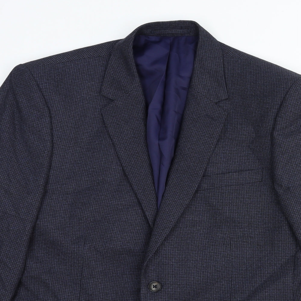 Marks and Spencer Mens Blue Wool Jacket Suit Jacket Size 42 Regular