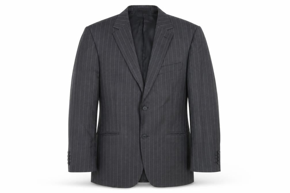 Marks and Spencer Mens Grey Striped Wool Jacket Suit Jacket Size 40 Regular