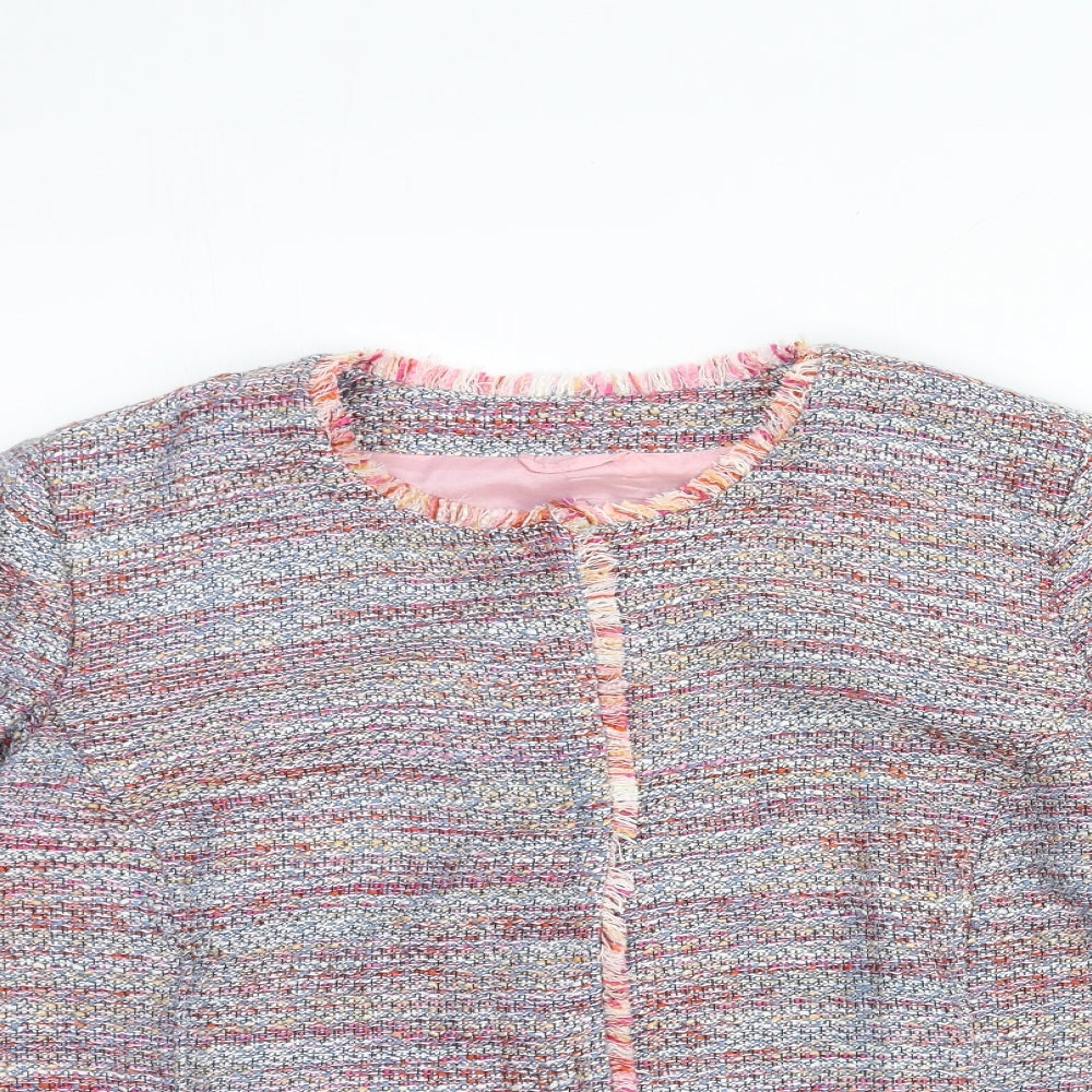 Preworn Womens Multicoloured Jacket Blazer Size 16 Snap