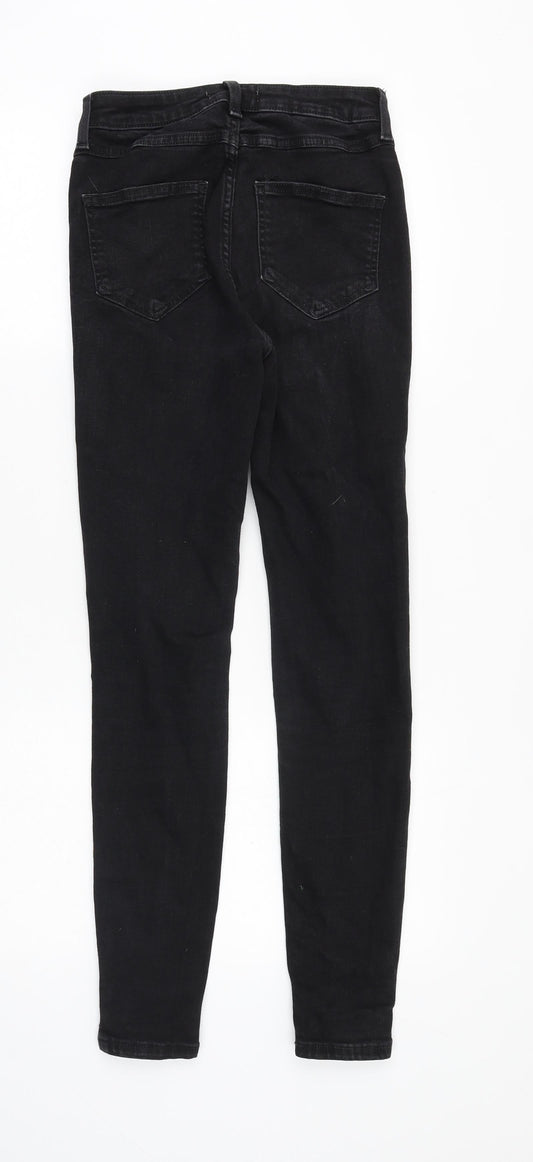 Denim & Co. Womens Black Cotton Skinny Jeans Size 8 Slim Zip