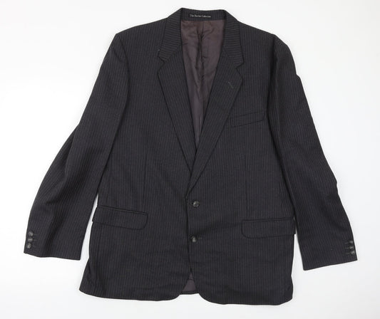 The Burton Collection Mens Grey Striped Wool Jacket Suit Jacket Size 46 Regular