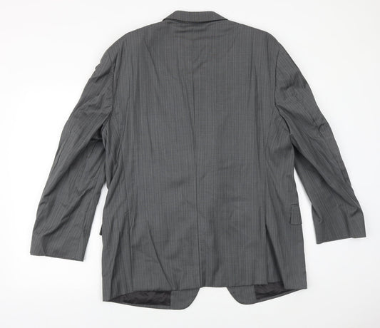 Joseph Abboud Mens Grey Striped Wool Jacket Suit Jacket Size 42 Regular