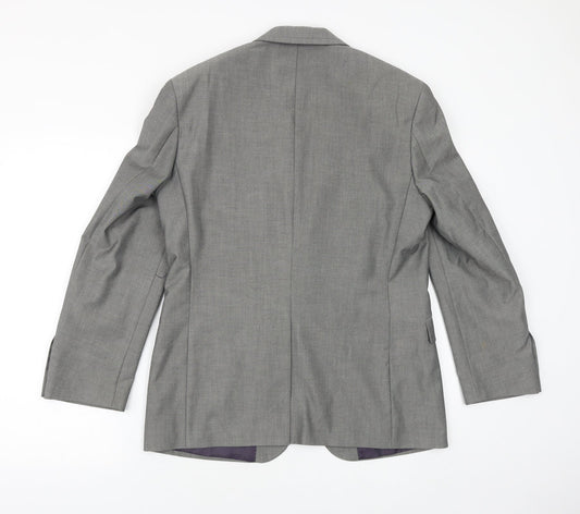 Burton Mens Grey Viscose Jacket Suit Jacket Size 38 Regular