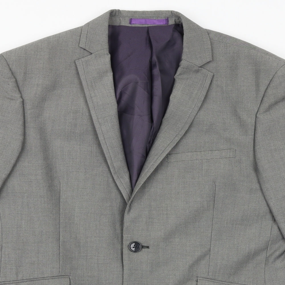 Burton Mens Grey Viscose Jacket Suit Jacket Size 38 Regular