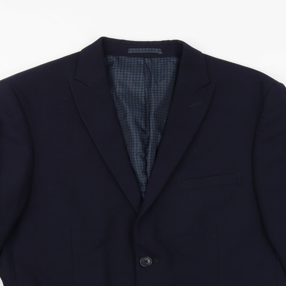 Marks and Spencer Mens Blue Wool Jacket Suit Jacket Size 40 Regular