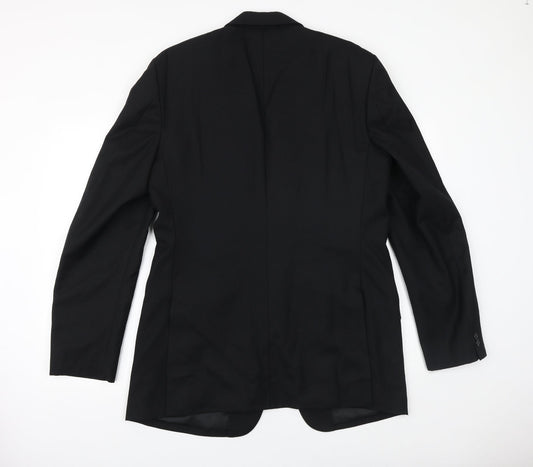 WILLIAM CHENG & SON Mens Black Wool Jacket Suit Jacket Size 40 Regular