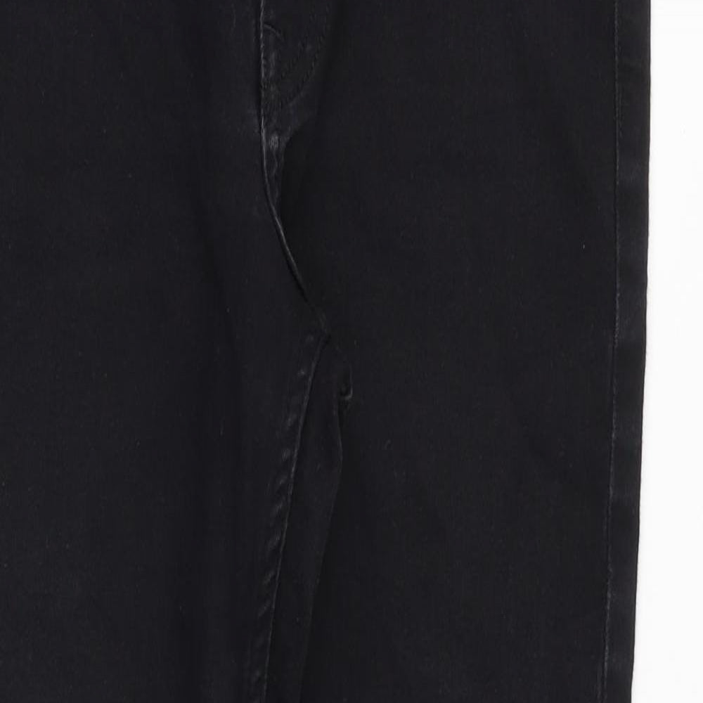 H&M Womens Black Cotton Skinny Jeans Size 8 Regular Zip
