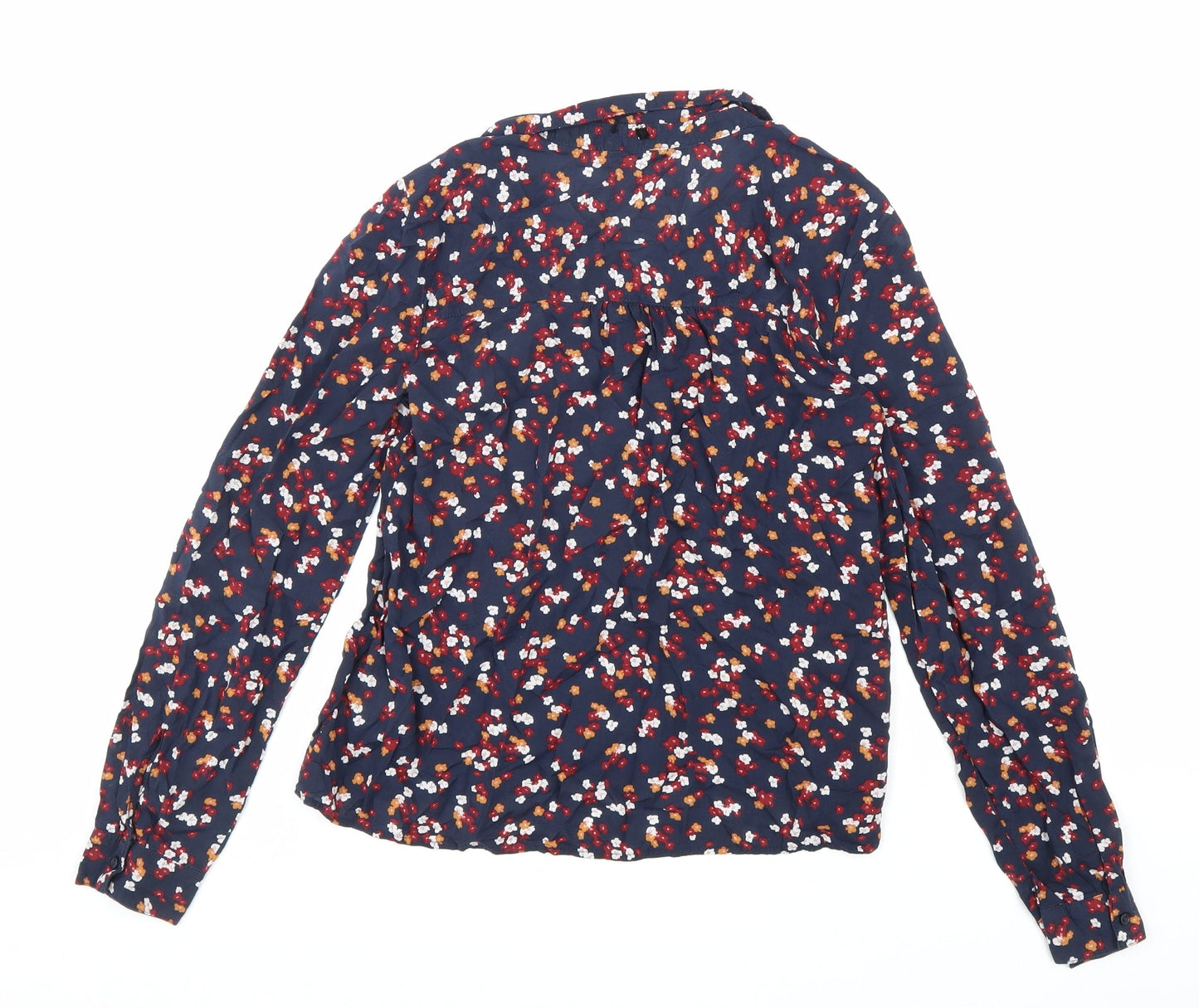 Clockhouse Womens Blue Floral Viscose Basic Button-Up Size 8 Collared