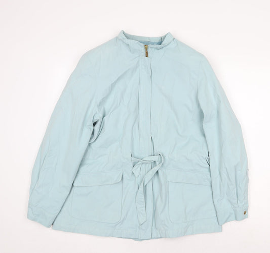 Marks and Spencer Womens Blue Jacket Size 14 Zip - Tie Front