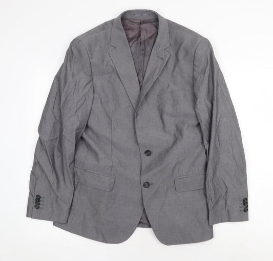 H&M Mens Grey Cotton Jacket Suit Jacket Size 38 Regular