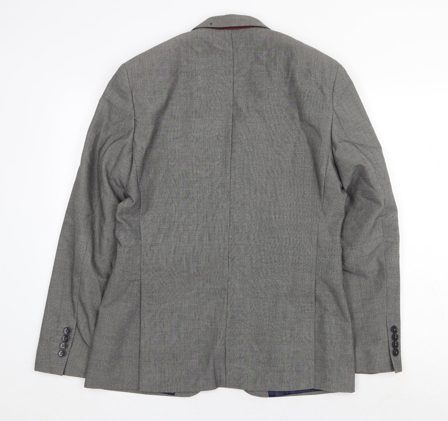 Burton Mens Grey Polyester Jacket Suit Jacket Size 38 Regular