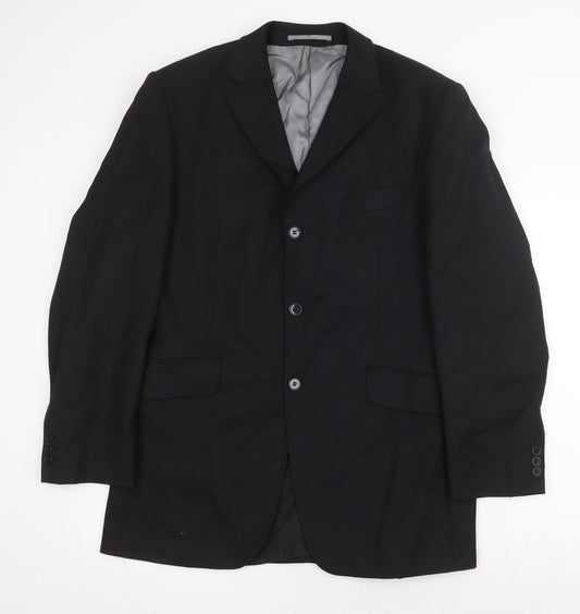Karl Jackson Mens Black Polyester Jacket Suit Jacket Size 40 Regular