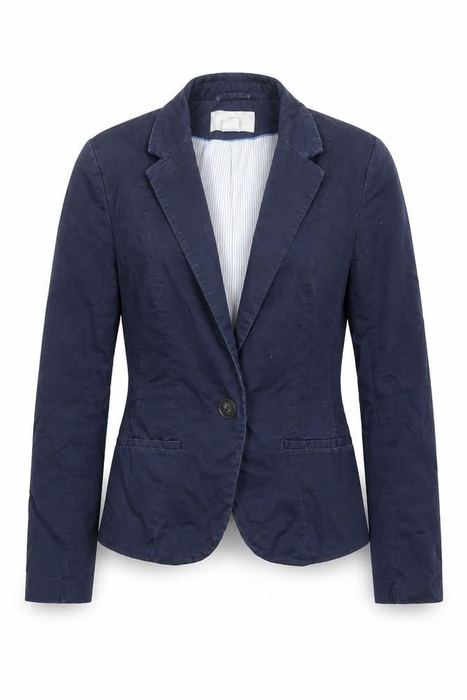 H&M Womens Blue Jacket Blazer Size 6 Button