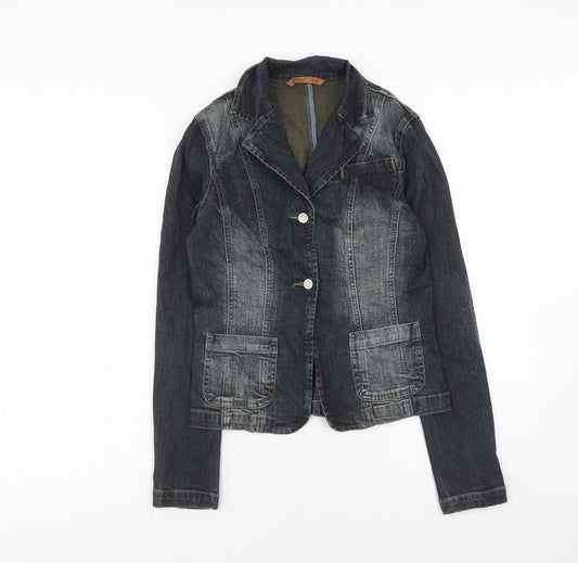 Eighty Eight Womens Blue Jacket Blazer Size 8 Button