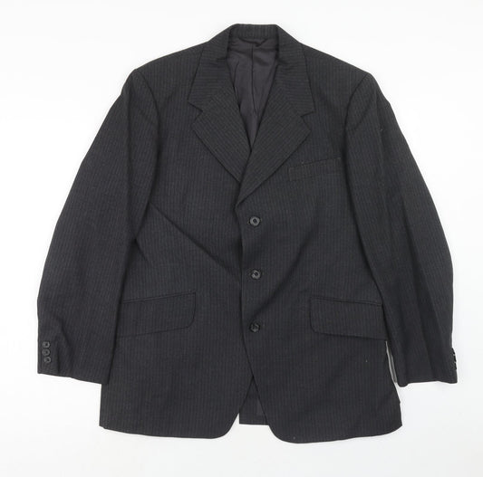 Maitland Mens Grey Striped Wool Jacket Suit Jacket Size 42 Regular