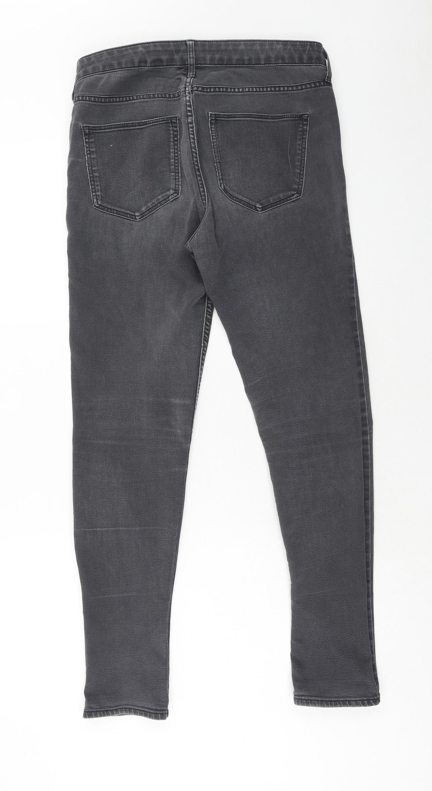 H&M Womens Black Cotton Skinny Jeans Size 31 in Regular Zip