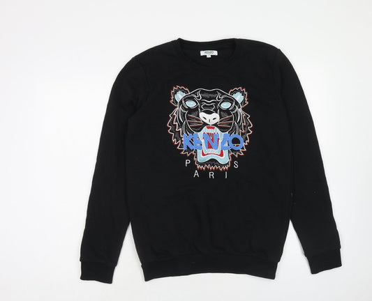 KENZO Mens Black Cotton Pullover Sweatshirt Size S - Lion Kenzo Paris