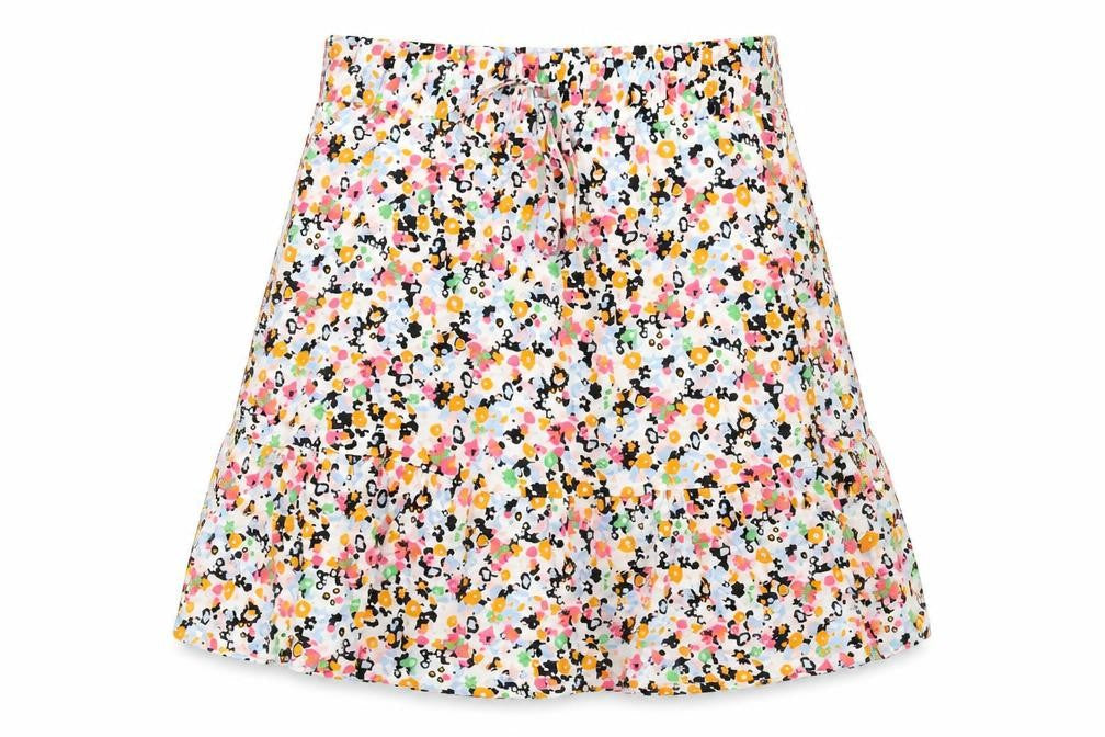 Marks and Spencer Womens Multicoloured Geometric Cotton Flare Skirt Size 8 Drawstring