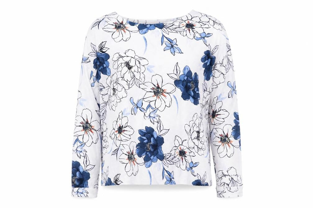 Marks and Spencer Womens White Geometric Polyester Basic Blouse Size 10 Round Neck