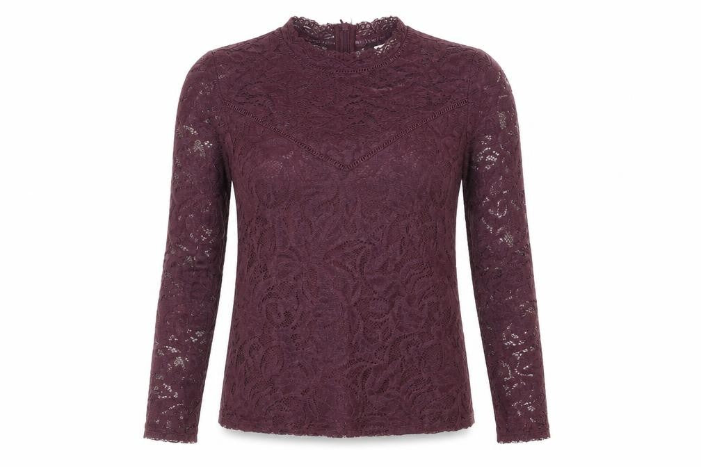 VILA Womens Purple Polyamide Basic Blouse Size XS Round Neck