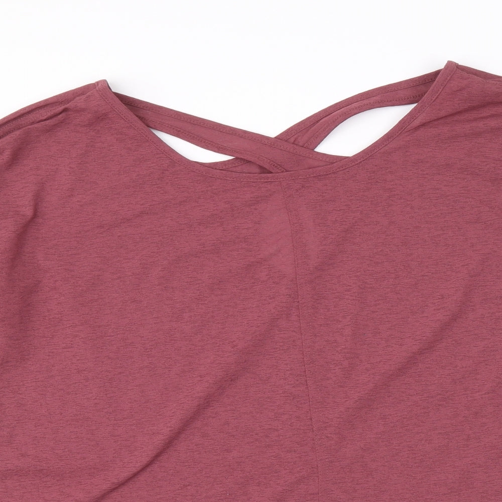 NEXT Womens Purple Polyester Basic Blouse Size 12 Scoop Neck - Cross Back Cut Out Detail