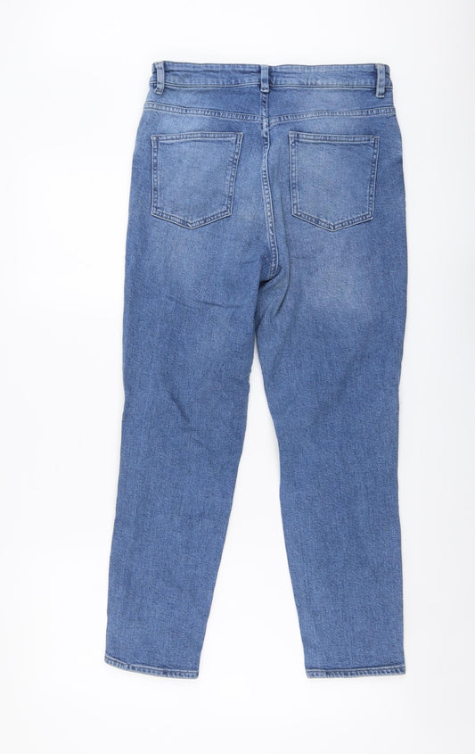 ASOS Womens Black Cotton Straight Jeans Size 30 in L30 in Regular Button